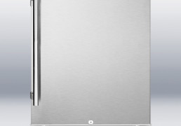 LazyMan stainless steel beverage refrigerator front
