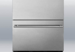 LazyMan stainless steel two drawer refrigerator