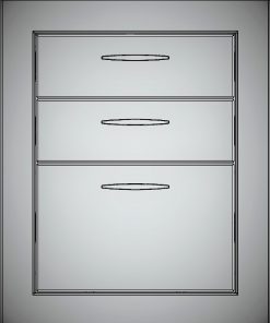 Stainless Steel Drawer Combination Insert with 3 Drawers